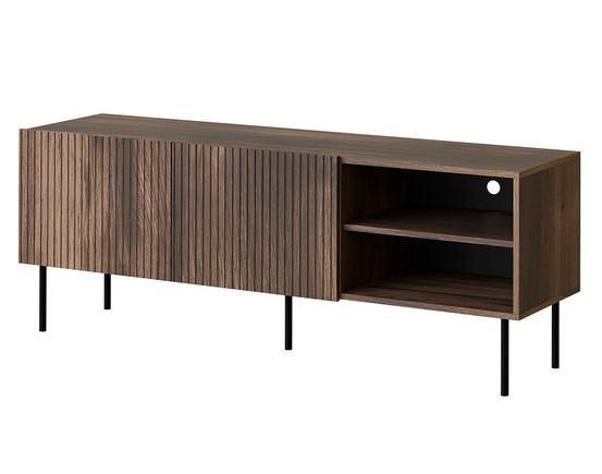 Franco - meuble tv - effet bois - 2 portes et 2 niches - 150 cm