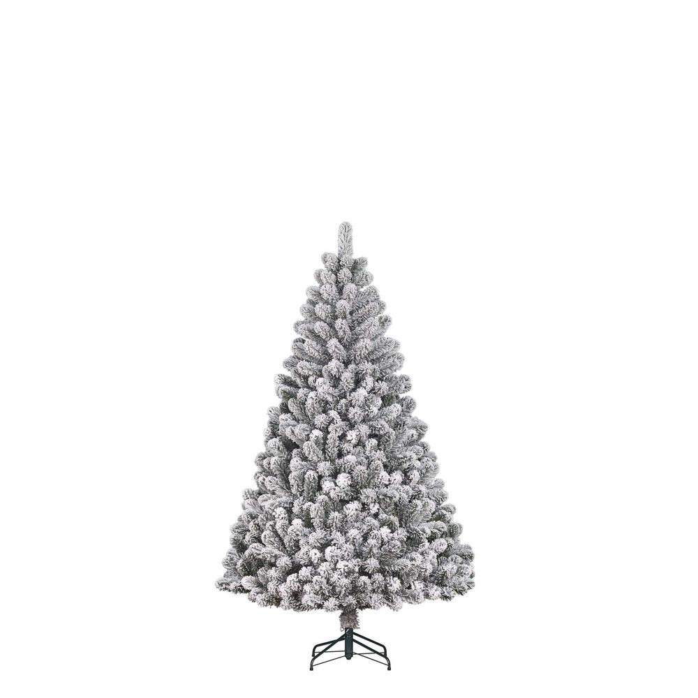 Black box arbre de noël artificiel charlton - 91x91x155 cm - pvc - neige, vert