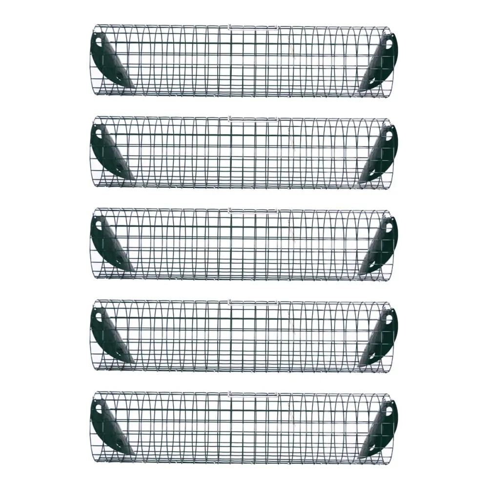 Lot de 5 pièges tubes à lapin en métal ø 15 × 60 cm