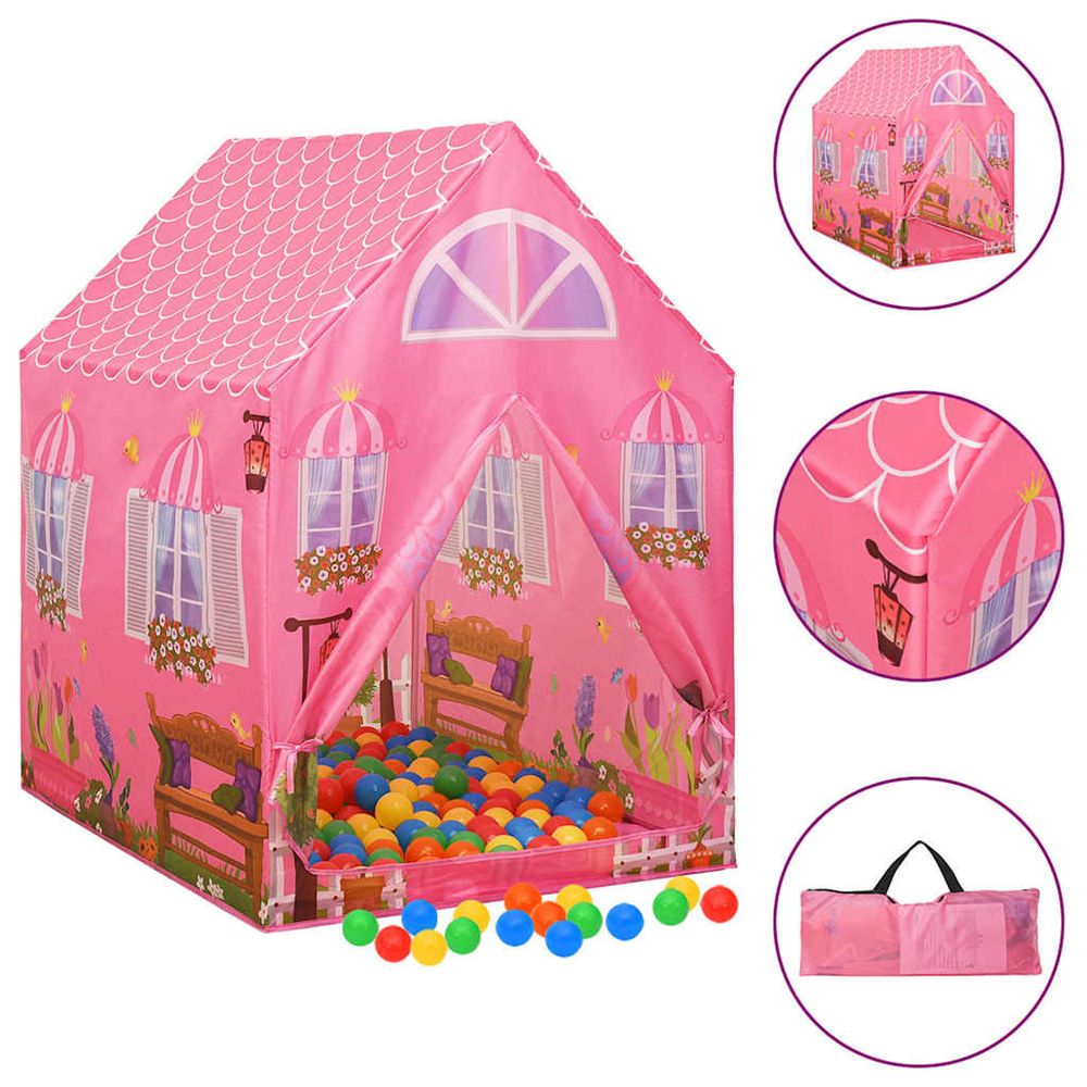 Tente de jeu pour enfants avec 250 balles rose 69x94x104 cm