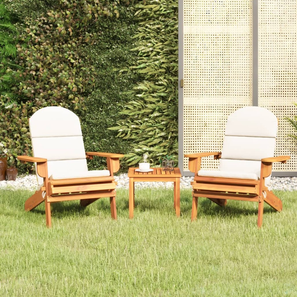 Ensemble de salon de jardin adirondack 3 pcs bois acacia solide