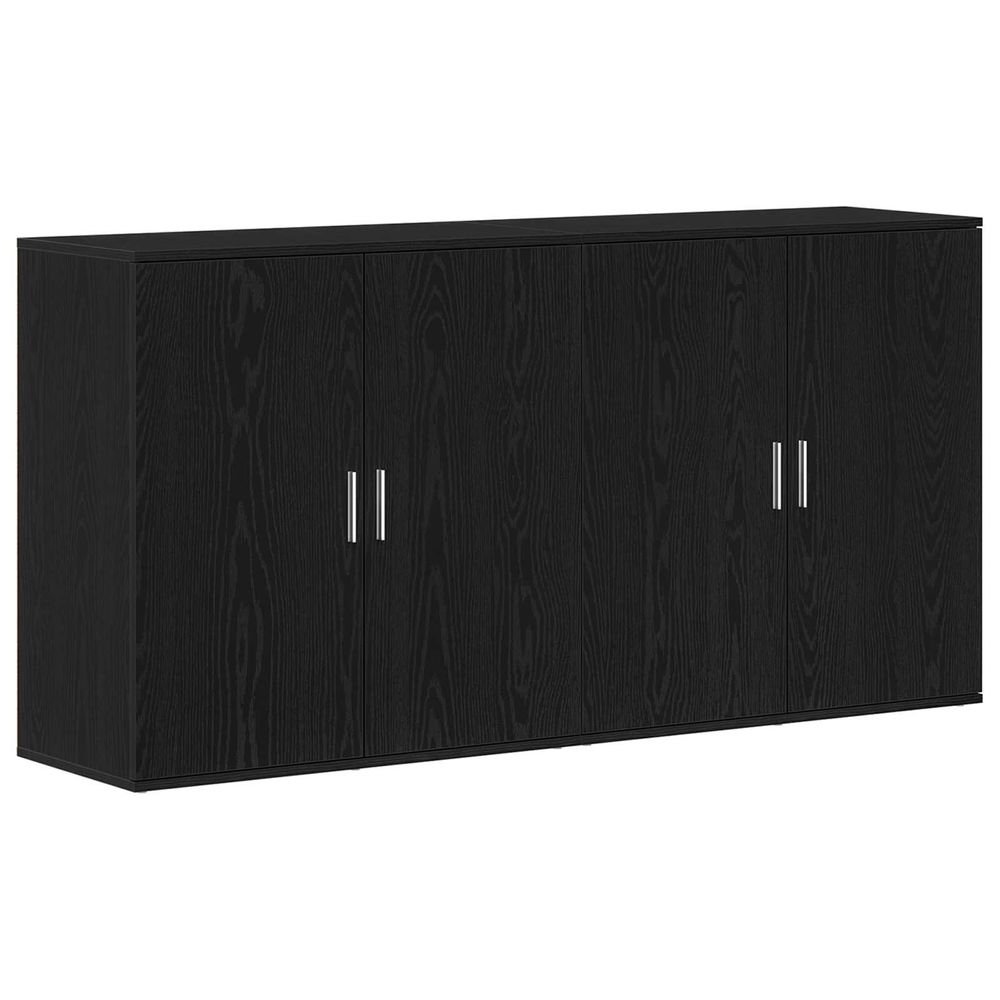 Buffet 2 pc chêne noir 79 x 38 x 80 cm bois d'ingénierie