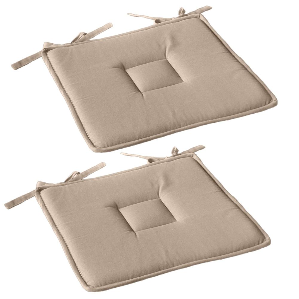 Lot de 2 galettes de chaise en coton panama