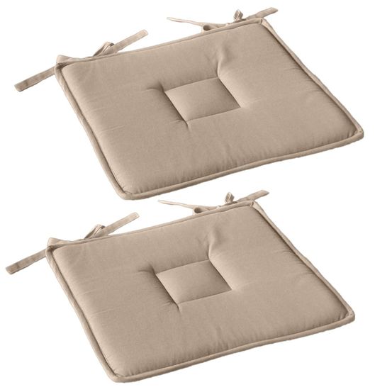 Lot de 2 galettes de chaise en coton panama