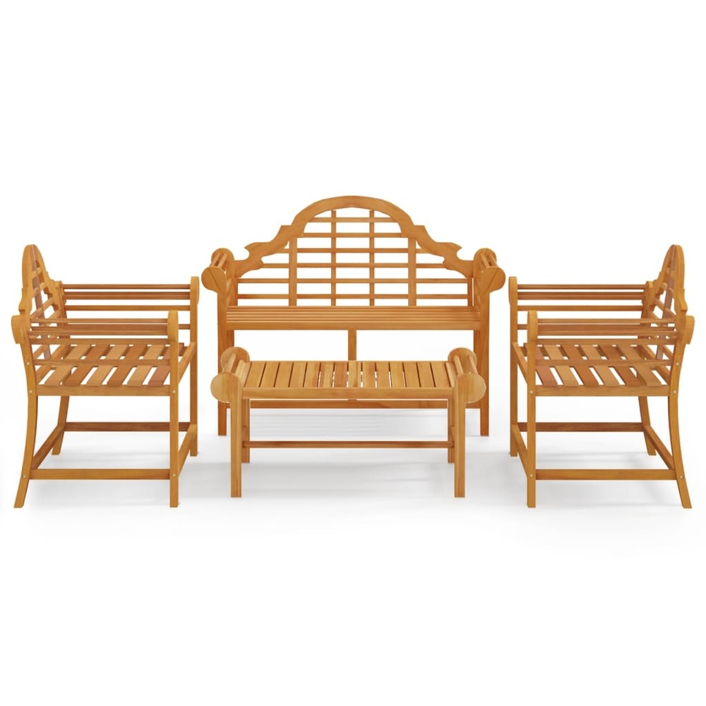 Salon de jardin 4 pcs bois de teck solide