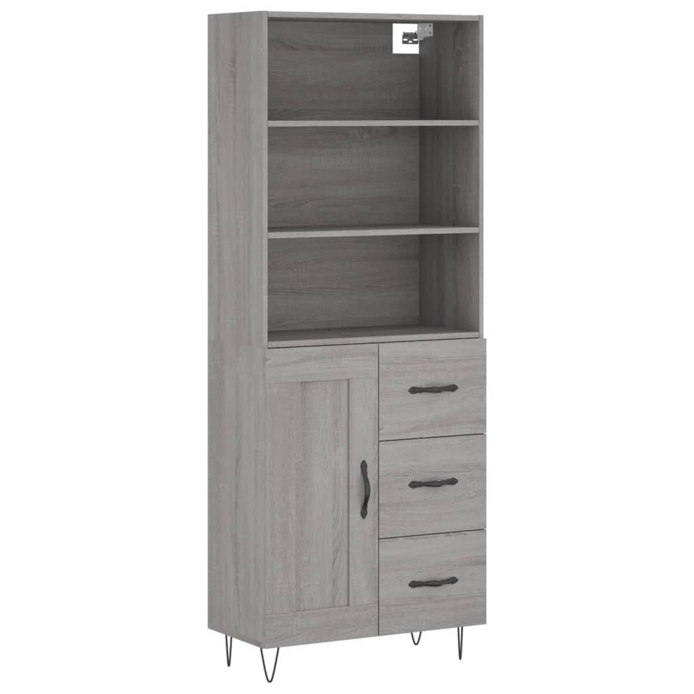 Buffet bahut commode armoire meuble de rangement organisateur cuisine salle de séjour salon haut sonoma 69,5 x 34 x 180 cm bo