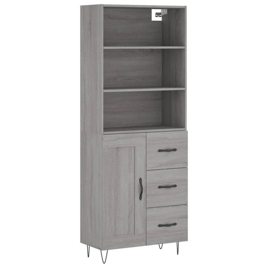 Buffet bahut commode armoire meuble de rangement organisateur cuisine salle de séjour salon haut sonoma 69,5 x 34 x 180 cm bo