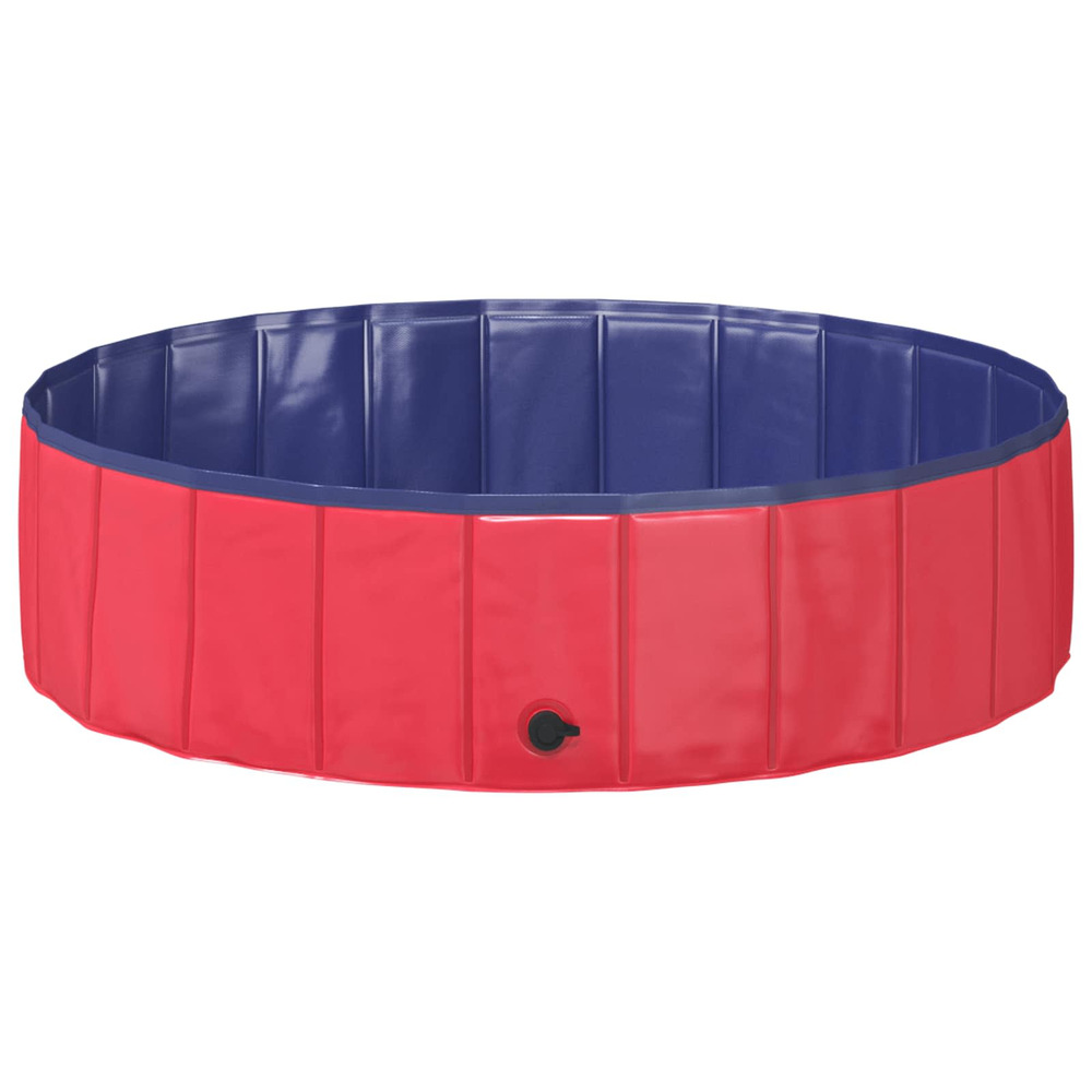 Piscine de nage pliable pour chien rouge et bleu pvc