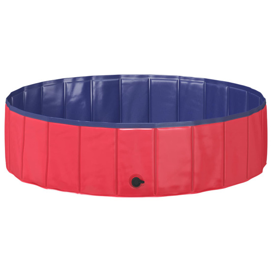 Piscine de nage pliable pour chien rouge et bleu pvc