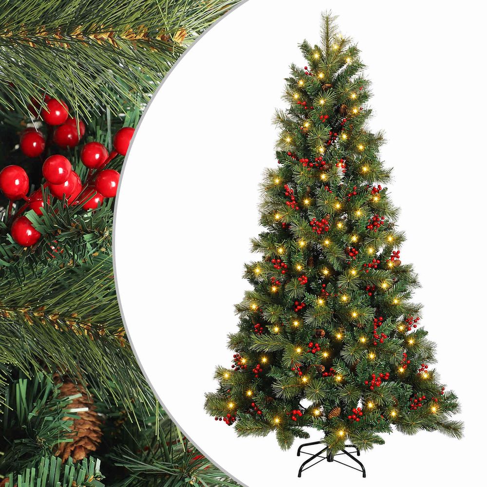 Sapin de noël artificiel à branches articulées 150 cm 150 led