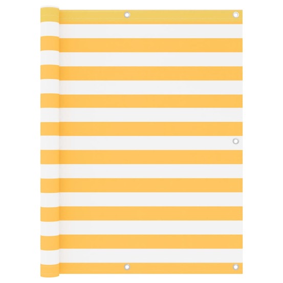 Écran de balcon brise pare vue protection confidentialité 120 x 600 cm tissu oxford blanc et jaune