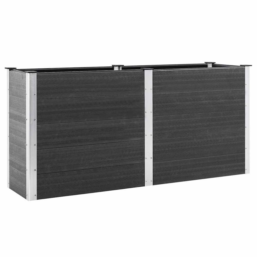 Lit surélevé de jardin 200x50x91 cm wpc gris