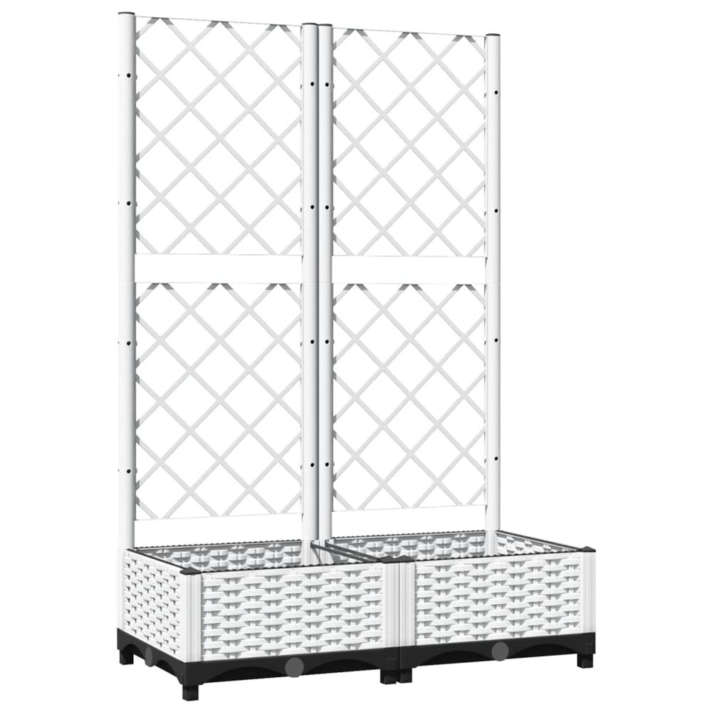 Cache-pot de jardin blanc 80 x 40 x 121,5 cm