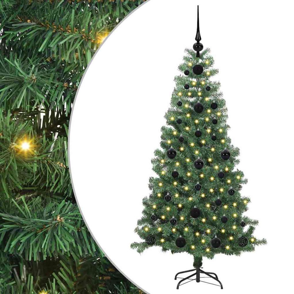 Sapin de noël avec 150 led avec support vert 120 cm pvc