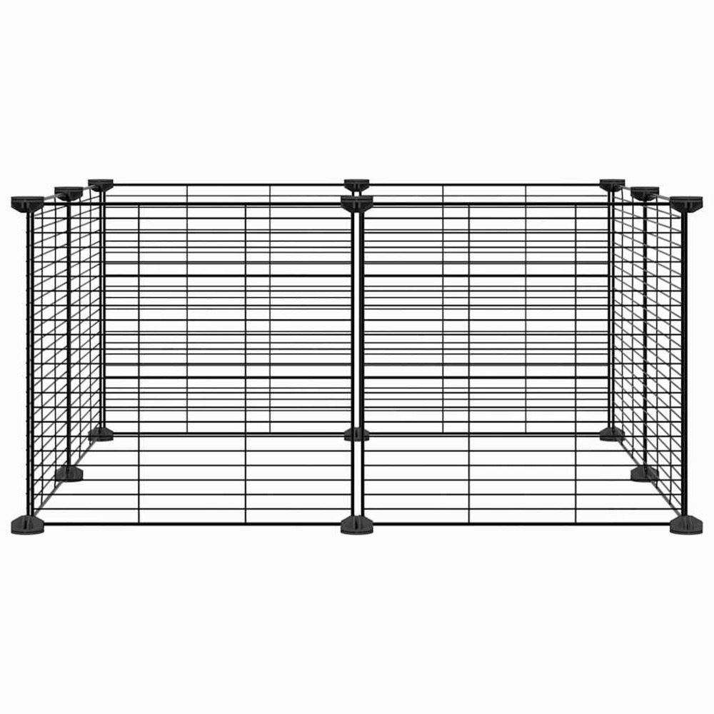 Cage animaux de compagnie à 8 panneaux 35 x 35 cm acier noir