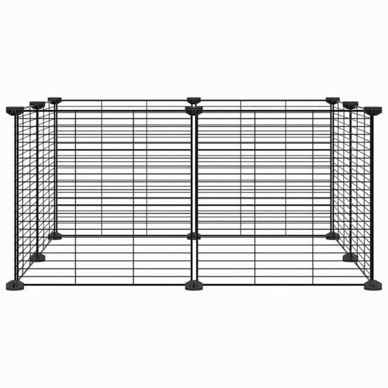 Cage animaux de compagnie à 8 panneaux 35 x 35 cm acier noir
