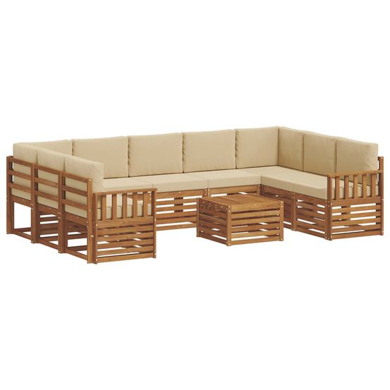 Ensemble de canapés d'extérieur 10 pc naturel et beige