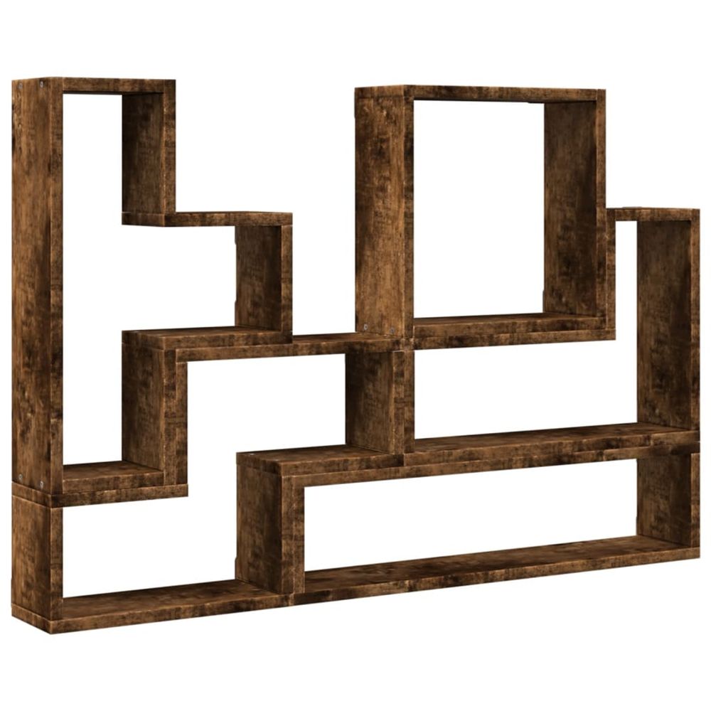 Étagère murale chêne fumé 96x12x64 cm bois d'ingénierie