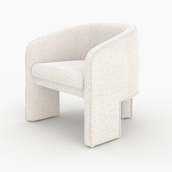 Nelia-fauteuil en tissu texturé crème