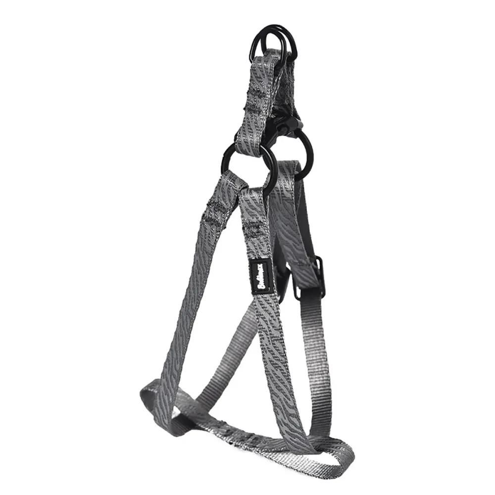 Harnais réfléchissant réglable en nylon gris - ajustable 50-65 cm