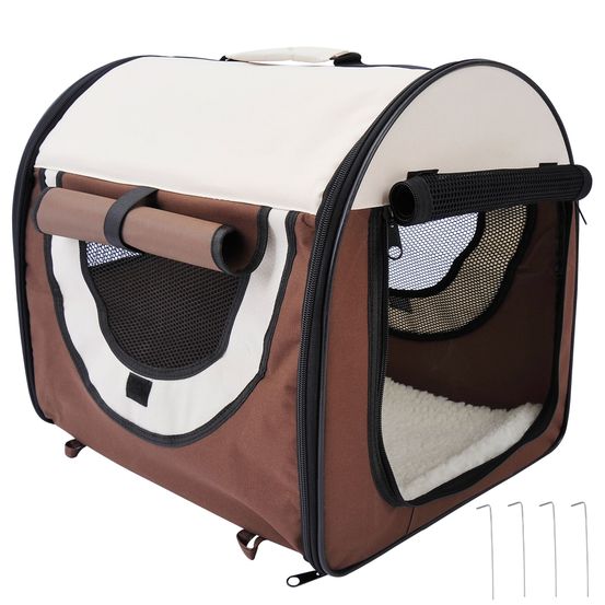 Sac de transport chien chat oxford pour voyage pliable respirant 46x36x41cm multicolore