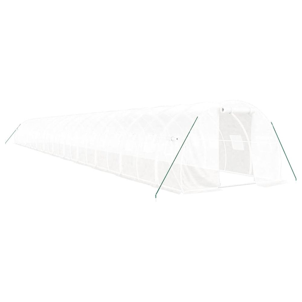 Serre avec cadre en acier blanc 72 m² 24x3x2 m