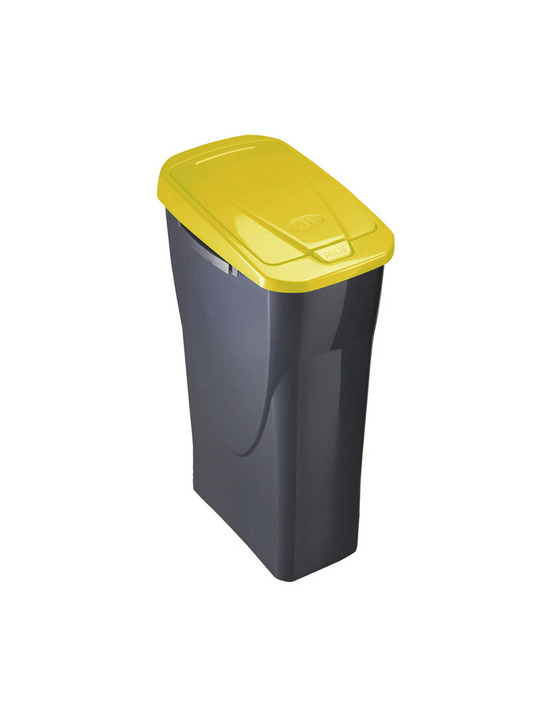 Poubelle 15 litres ecobin avec couvercle noir/jaune 31x20x42cm mondex