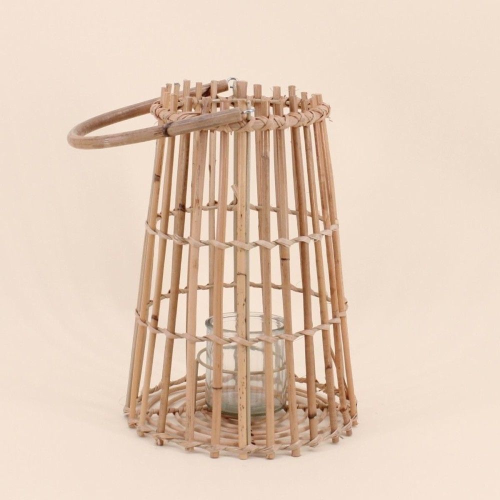 Lanterne en rotin conique 30cm