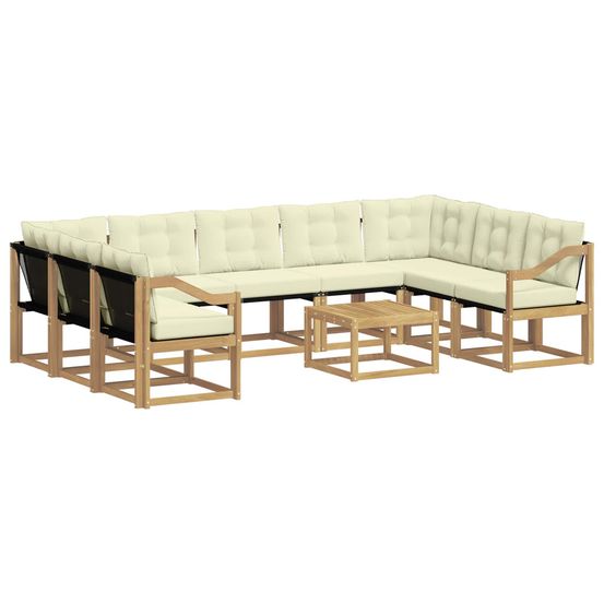 Ensemble de canapés d'extérieur 10 pc blanc et crème