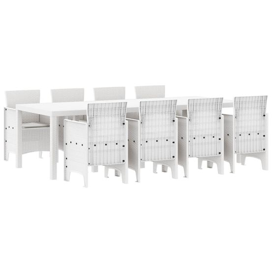 Ensemble de salle à manger pour jardin 9 pcs blanc