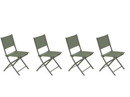 Lot de 4 chaises de jardin pliante métal modula laurier-