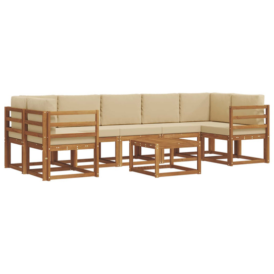 Ensemble de canapés d'extérieur 8 pcs naturel et beige