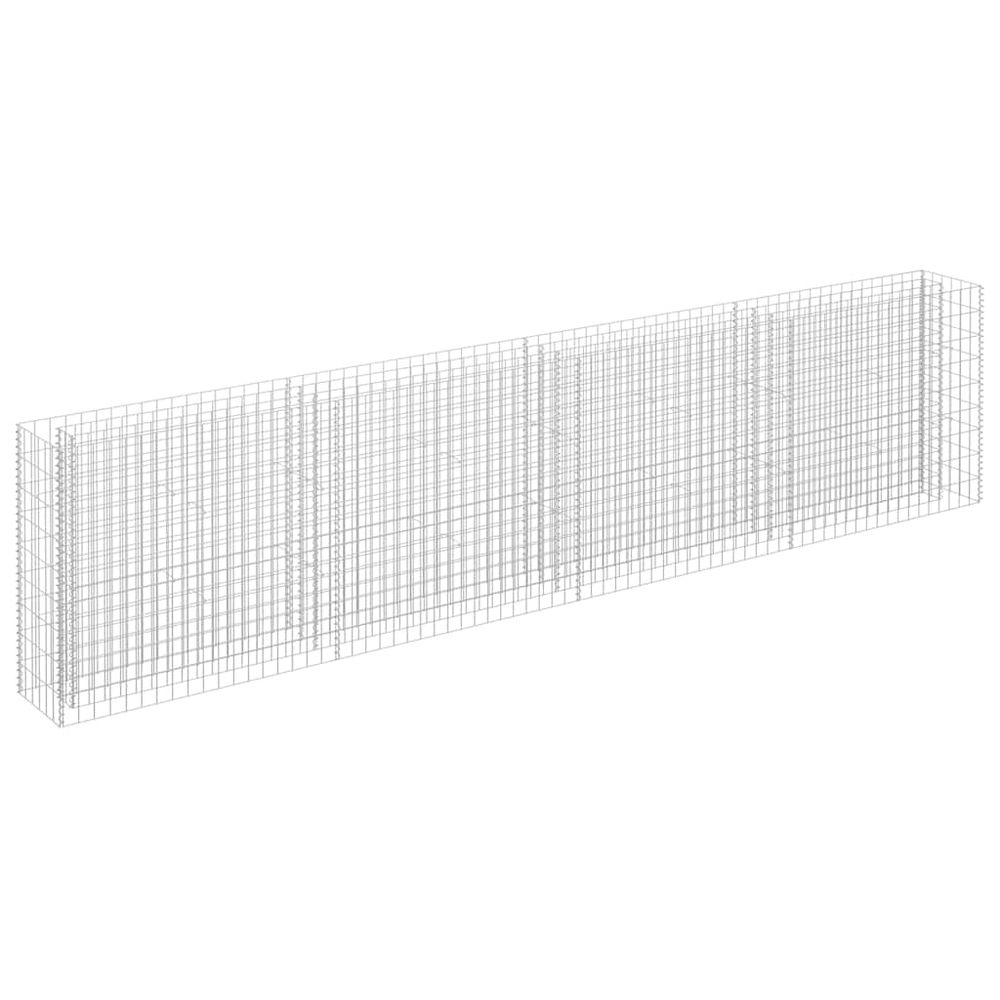Lit surélevé à gabion acier galvanisé 360x30x90 cm