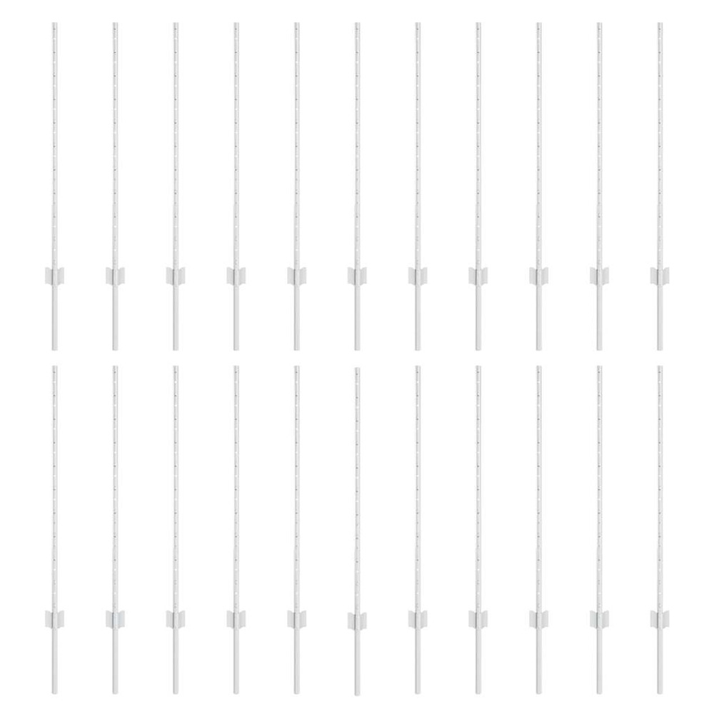 Poteau de clôture. 22 pcs argenté 140 cm acier