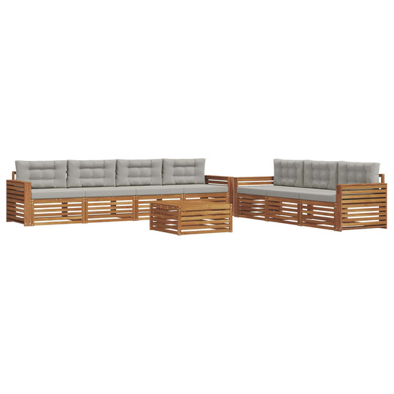 Ensemble de canapés d'extérieur 8 pcs gris naturel et clair