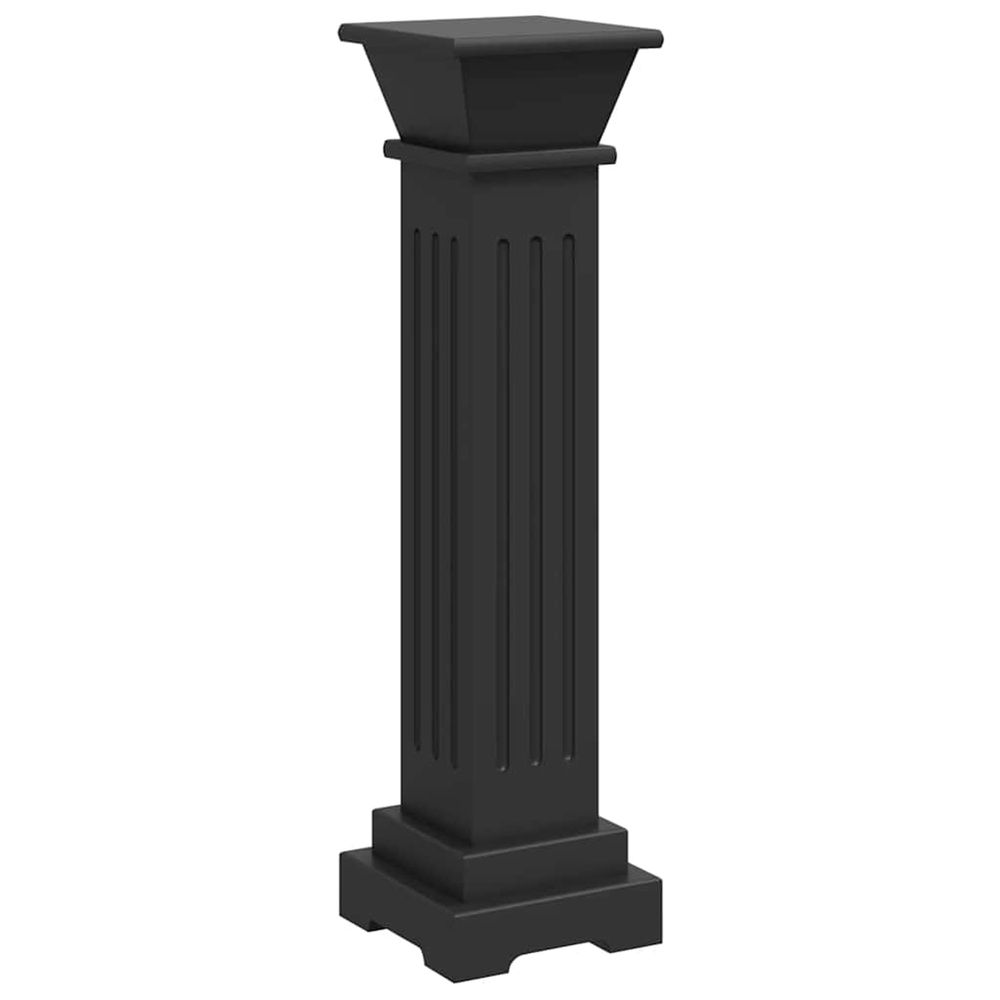 Support pilier classique carré pour plantes noir 17x17x66cm mdf