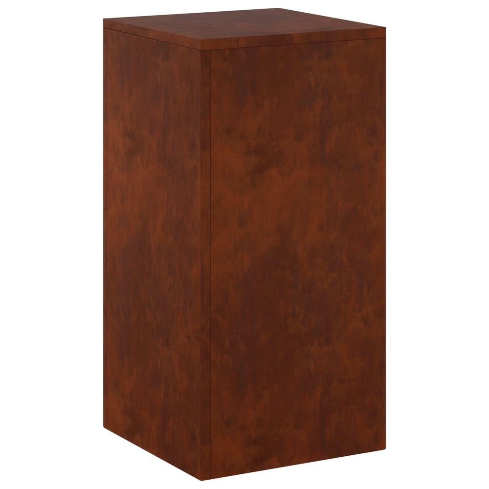 Support de plante rouillé 30 x 30 x 60 cm acier patiné