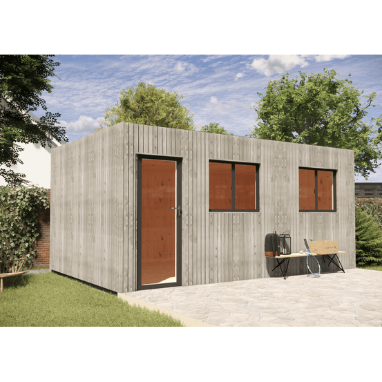 Studio de jardin 4 saisons en bois 5,5 x 3,5 x 2,7 m / isolation re2020 / menuiseries alu k-line