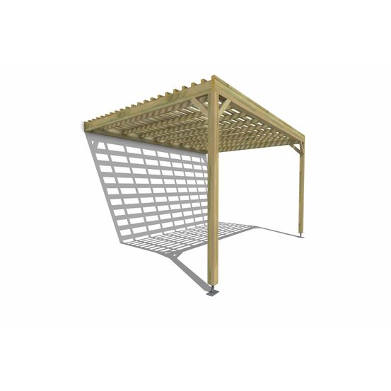 Pergola bois • 4m x 3m • adossée • sens profondeur • lattage bois • livraison comprise