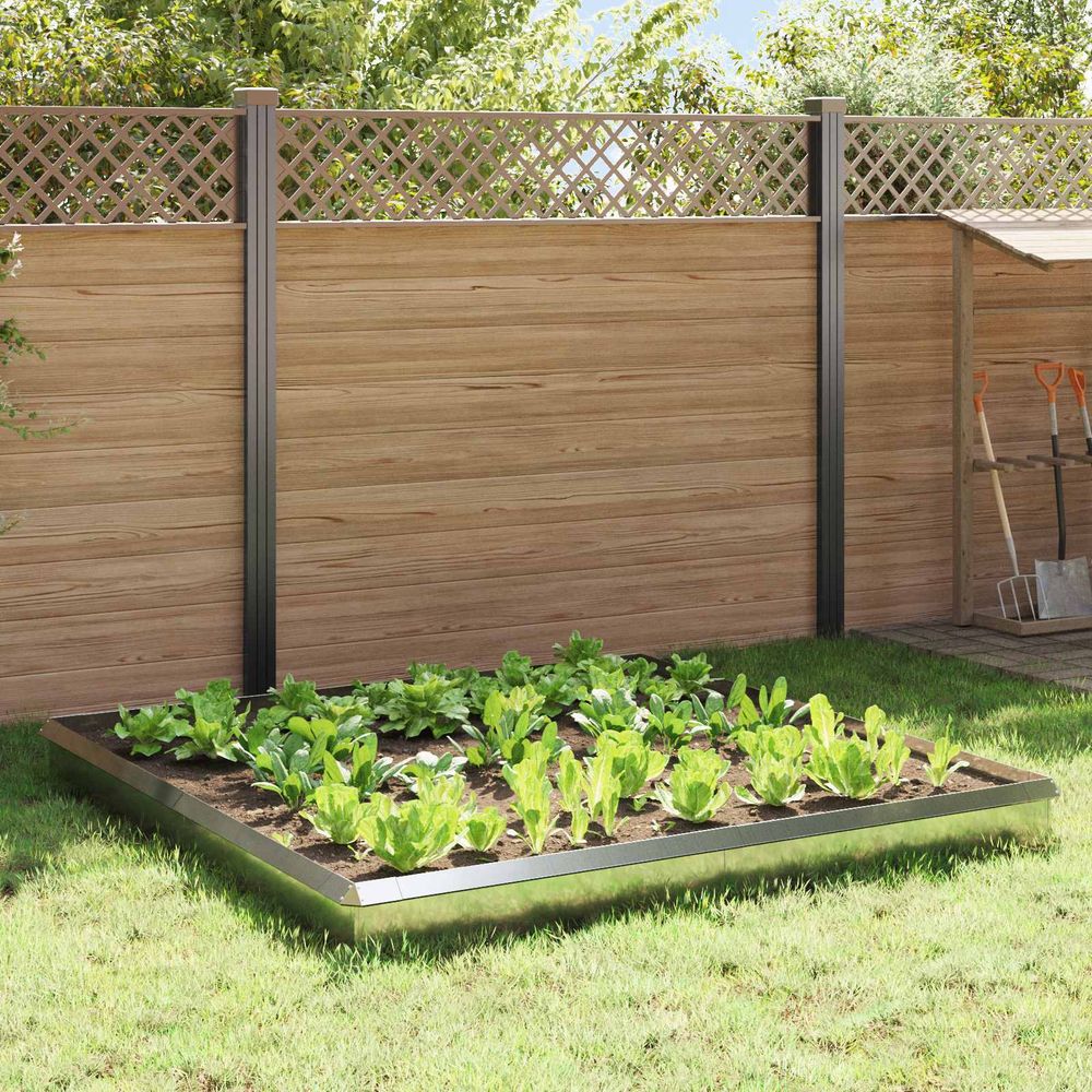 Clôture anti-limaces acier galvanisé potager protection bordure argent 100cm