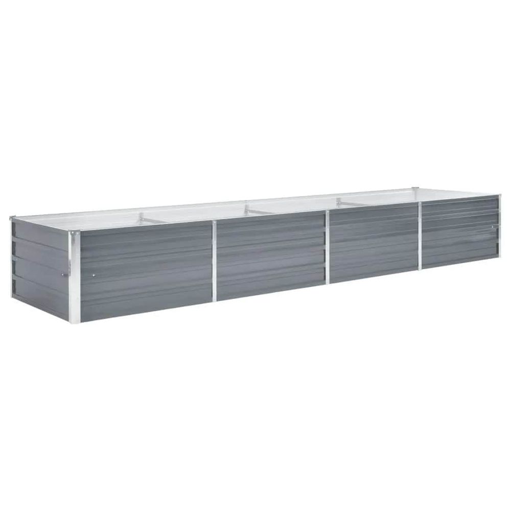 Lit surélevé de jardin acier galvanisé 320x80x45 cm gris