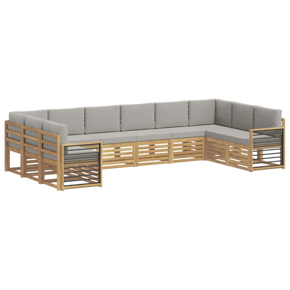 Ensemble de canapés d'extérieur 10 pc blanc et gris clair