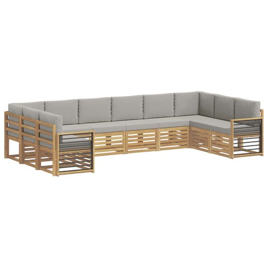Ensemble de canapés d'extérieur 10 pc blanc et gris clair