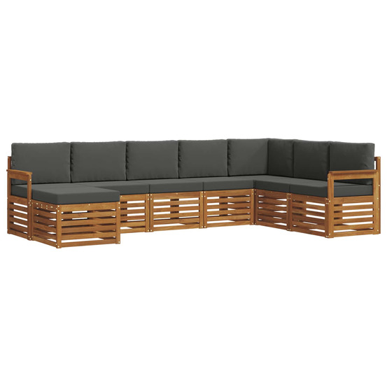 Ensemble de canapé d'angle 8 pcs naturel et anthracite