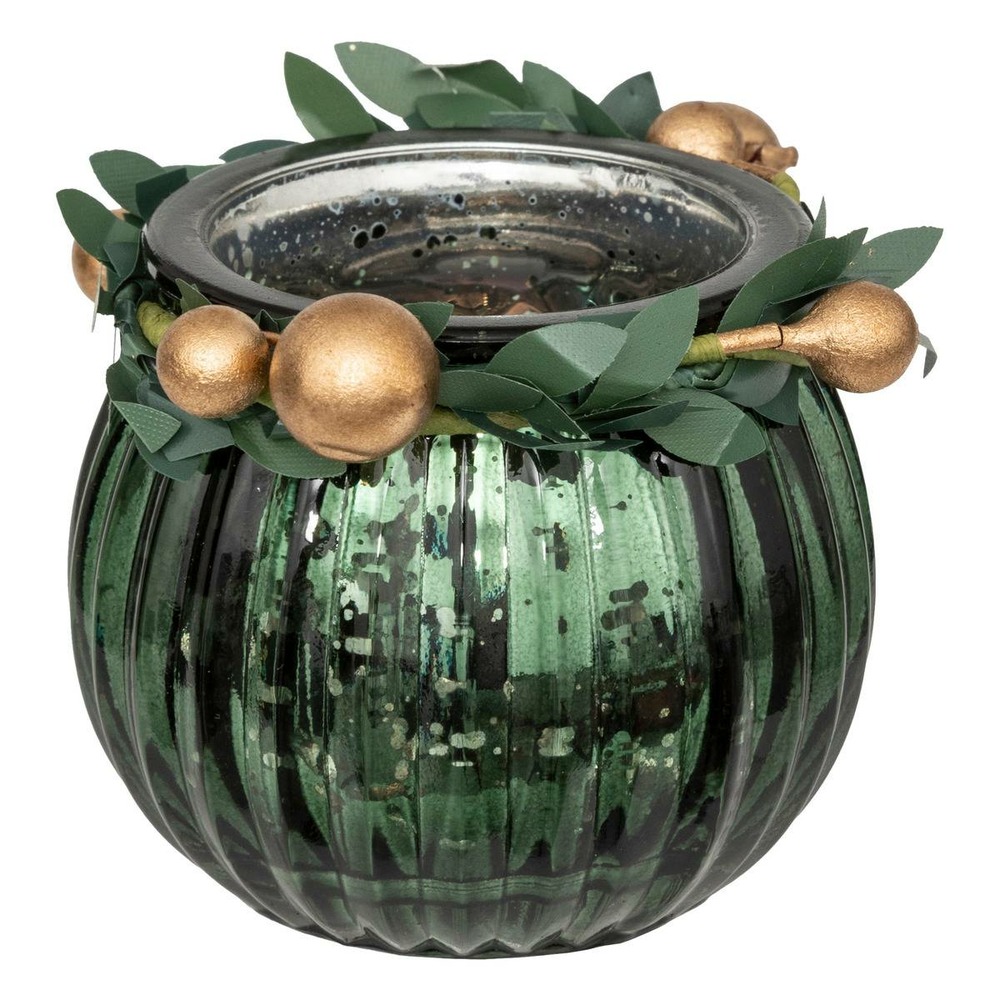 Photophore mercurisé couronne d.6cm assorti