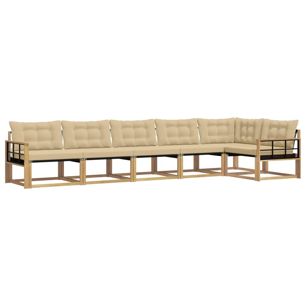 Ensemble de canapés d'extérieur 6 pc blanc et beige