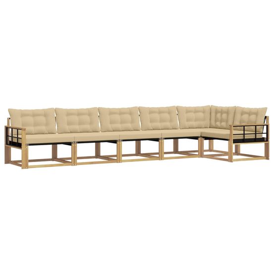 Ensemble de canapés d'extérieur 6 pc blanc et beige