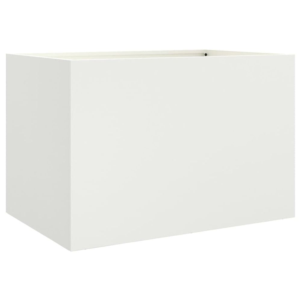 Jardinière d'extérieur blanc 62x40x39 cm acier