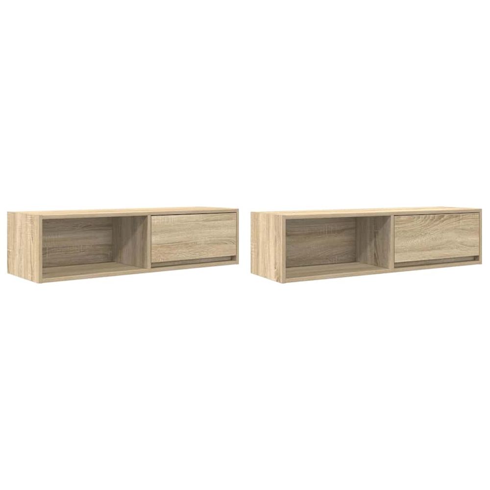 Meubles tv 2 pcs chêne sonoma 100x31x25,5 cm bois d'ingénierie