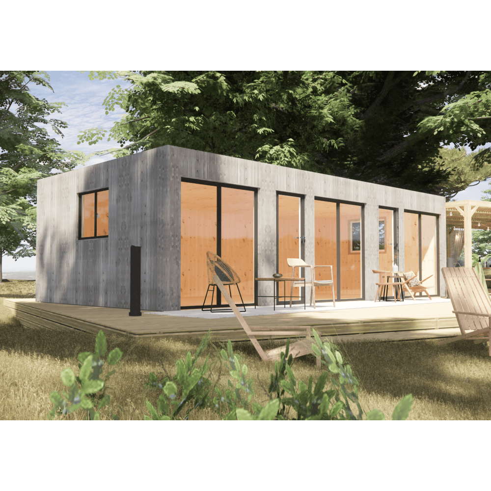 Studio de jardin 4 saisons en bois 8,8 x 5,7 x 2,7 m / isolation re2020 avec plancher isolé